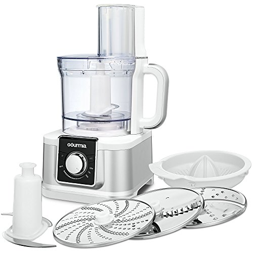 Gourmia GR1100N Gourmet Grade 14 Cup Food Processor Ultra Quiet Powerful Heavy Duty Motor, White
