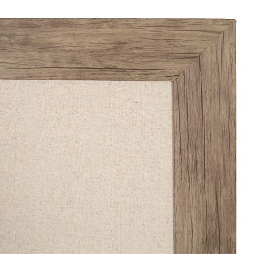 DesignOvation Beatrice Framed Oversized Linen Fabric Pinboard, 29.5x45.5, Rustic Brown - Thumbnail 2