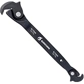 QUENCHING Self-Adjusting Crowfoot Wrench, 5&ndash;17mm (3/16&rdquo;&ndash;11/16&rdquo;), Slim Profile for Tight Spaces, Single Tool Alternative for Tight-Access Fasteners