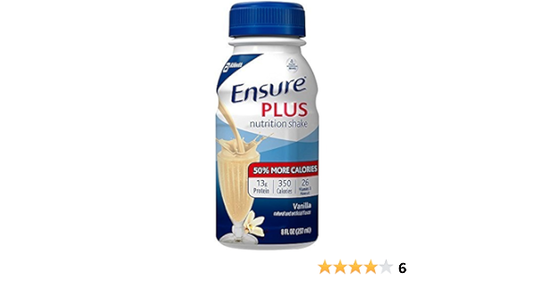 Amazon Com Ensure Plus Vanilla Nutrition Shake 6 Count Health Household
