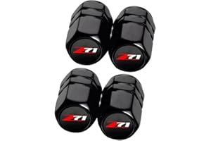 Incredikoo Tire Valve Stem Caps, Compatible with Chevy Colorado Silverado Z71 Stem Cap Universal Car Air Cover Car Accessories for Cars, SUV, Truck, Motorcycles 4pcs （Black）