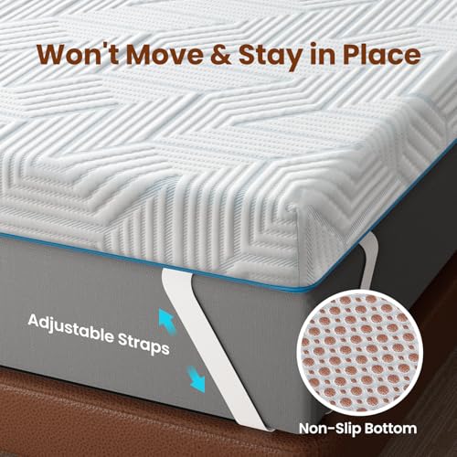 BedStory Full Size Mattress Topper 4 Inch, High Density Memory Foam Bed Pad Double for Back Pain Relief, Cooling Skin-Friendly Cover, No Odor, CertiPUR-US Certified