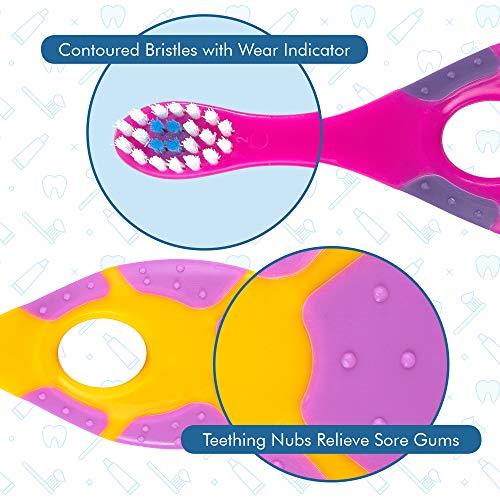 3 Pack+Toothbrush+Bristles+Toddler+Infant