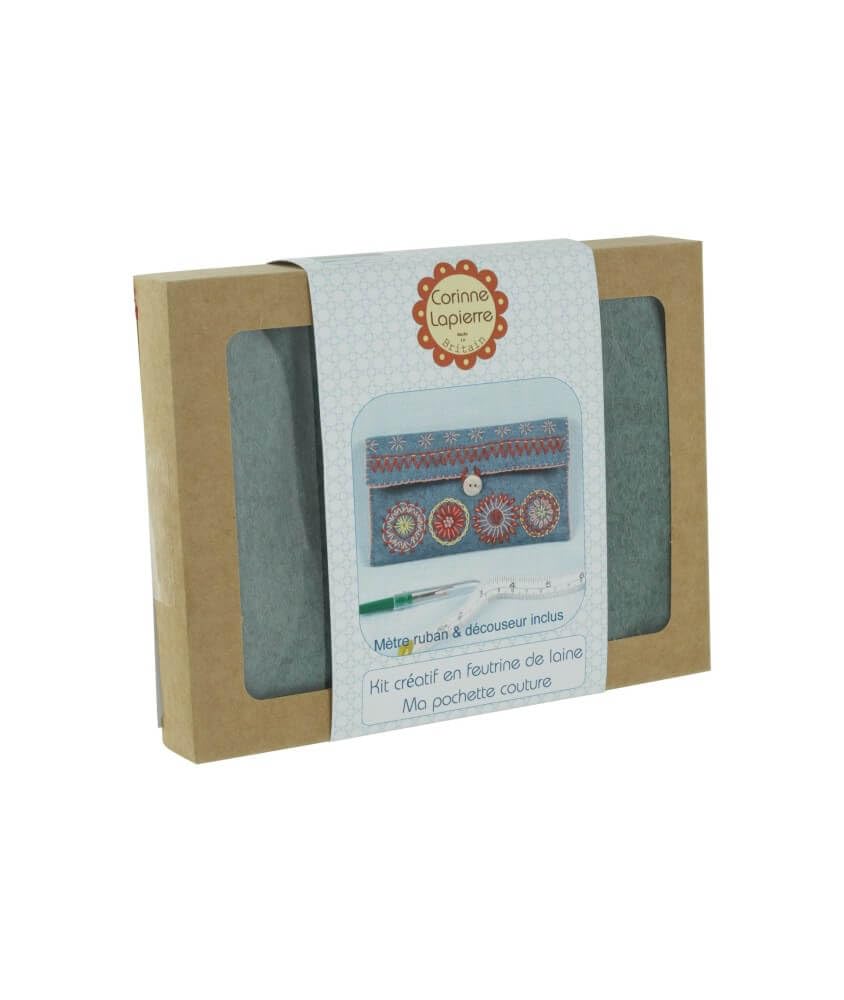 Corinne Lapierre Wool Sewing Pouch Felt Craft Mini Kit, Multi-Colour, 15 x 8 cm