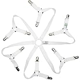Auivguiv Adjustable Elastic Fitted Sheet Straps,Crisscross Bed Sheet Fasteners Suspenders,Fit Round and Square Mattresses (3