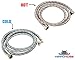 Washing Machine Hoses (10FT) - 90° Elbow - OCTAGON Connections for Secure Tightening - Universal Fit to All Wash Machines - (2 Pack) Braided Stainless Steel - Burst Proof Washer Water Supply Line