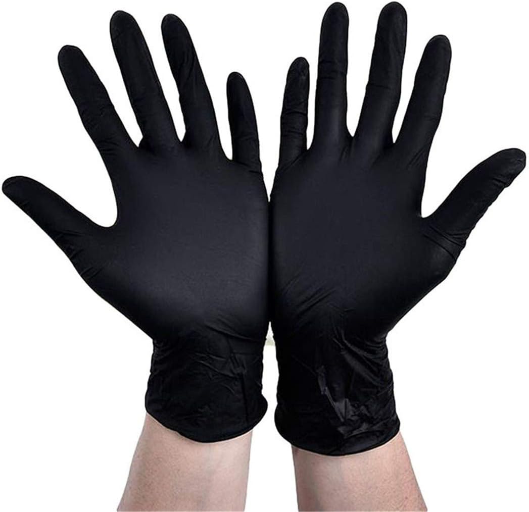 Airlove Black Disposable Nitrile Gloves Heavy Duty Food Grade Gloves Latex Free Rip Resistant Powder Free Non-Sterile for Kitchen Cooking Cleaning Large