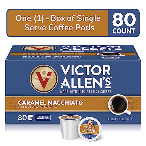 Victor Allen Coffee Caramel Macchiato Single Serve Kcup, 80 Count