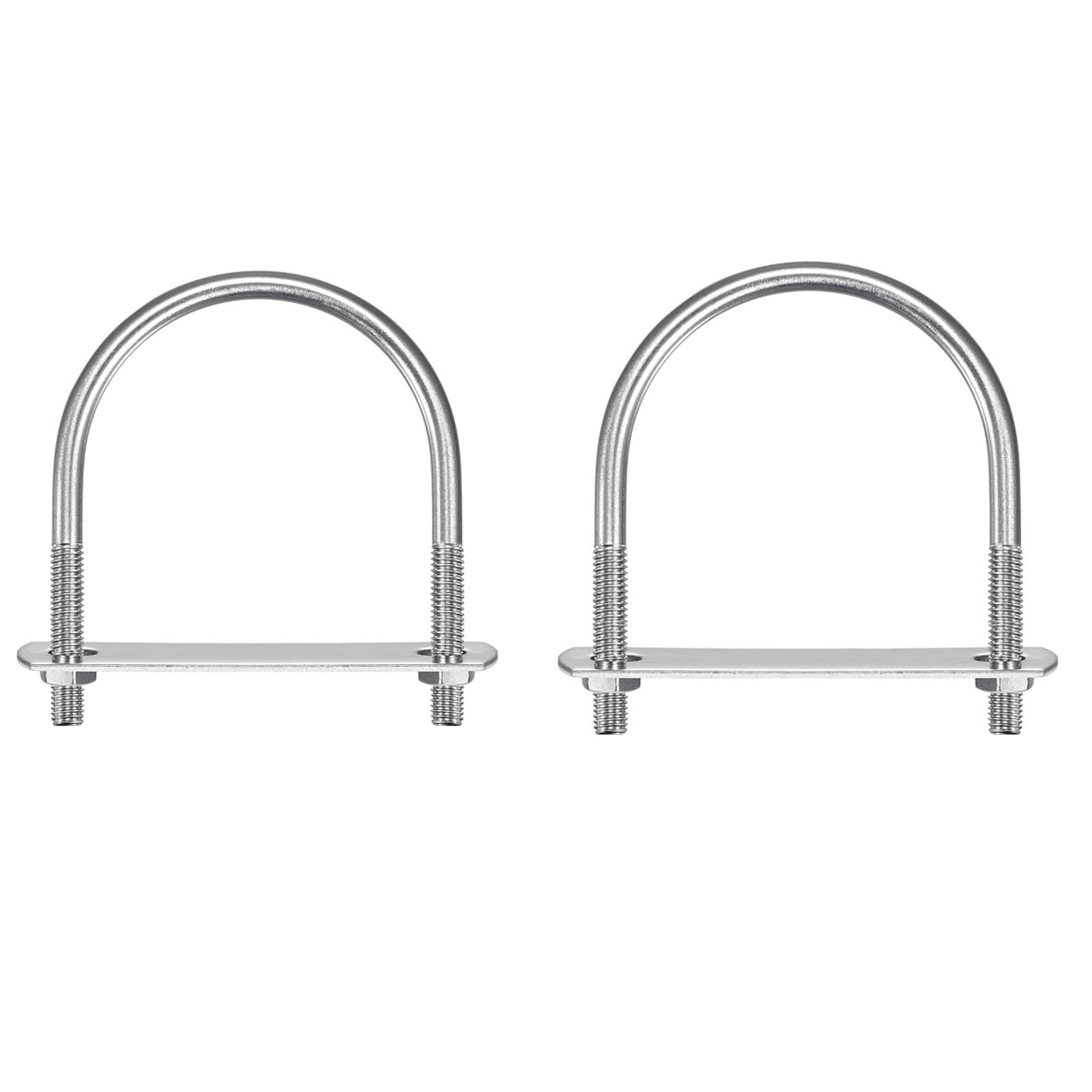 TA-VIGOR 2 sets M6 Round U-Bolts, 51mm Inner Width 71mm Length Steel U-Bolts with Nut, Plate, Washer for Attaching Piping Conduit Cable Tube Brackets Boat Trailer