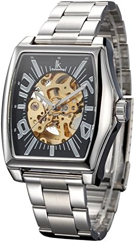 GuTe IK Retro Tonneau Designed Golden Black Man's Automatic Mechanical Wrist Watch