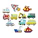 Koolemon 12pcs/lot Vehicles Car Fridge Magnets Whiteboard Sticker Rubber Refrigerator Magnets for Home Kitchen Decoration Educational Prop Gift