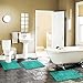 HOMEIDEAS 3 Pieces Bathroom Rugs Set Turquoise, Luxury Soft Chenille Bath Mats Set, Absorbent Shaggy Bath Rugs & Slip Resistant Plush Bath Mats for Tub, Shower, Bathroom