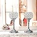 VINCIGANT 2PCS Silver Crystal Candle Holders/Candlesticks for Christmas Decoration Wedding Anniversary Dinning Table Centerpieces, 10 Inches Tall