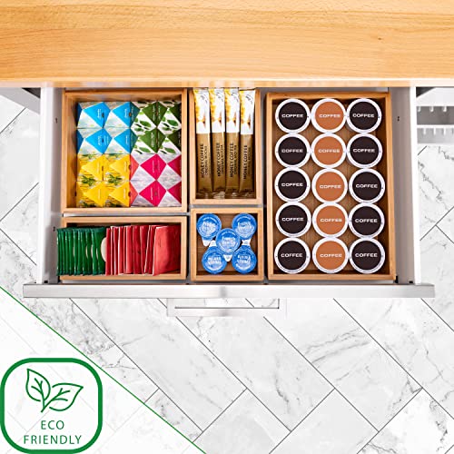 Seville Classics Bamboo Premium Organizer Storage Bins for Kitchen