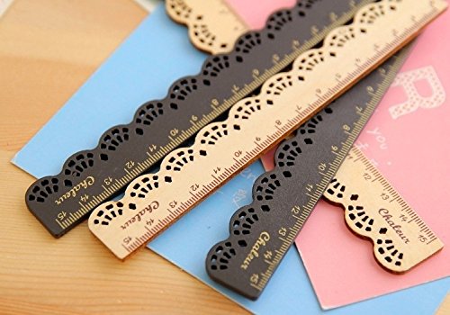VNDEFUL 2PCS 15CM Wood Ruler Student Rulers Wooden School Rulers Office Ruler Measuring Ruler - Thumbnail 3