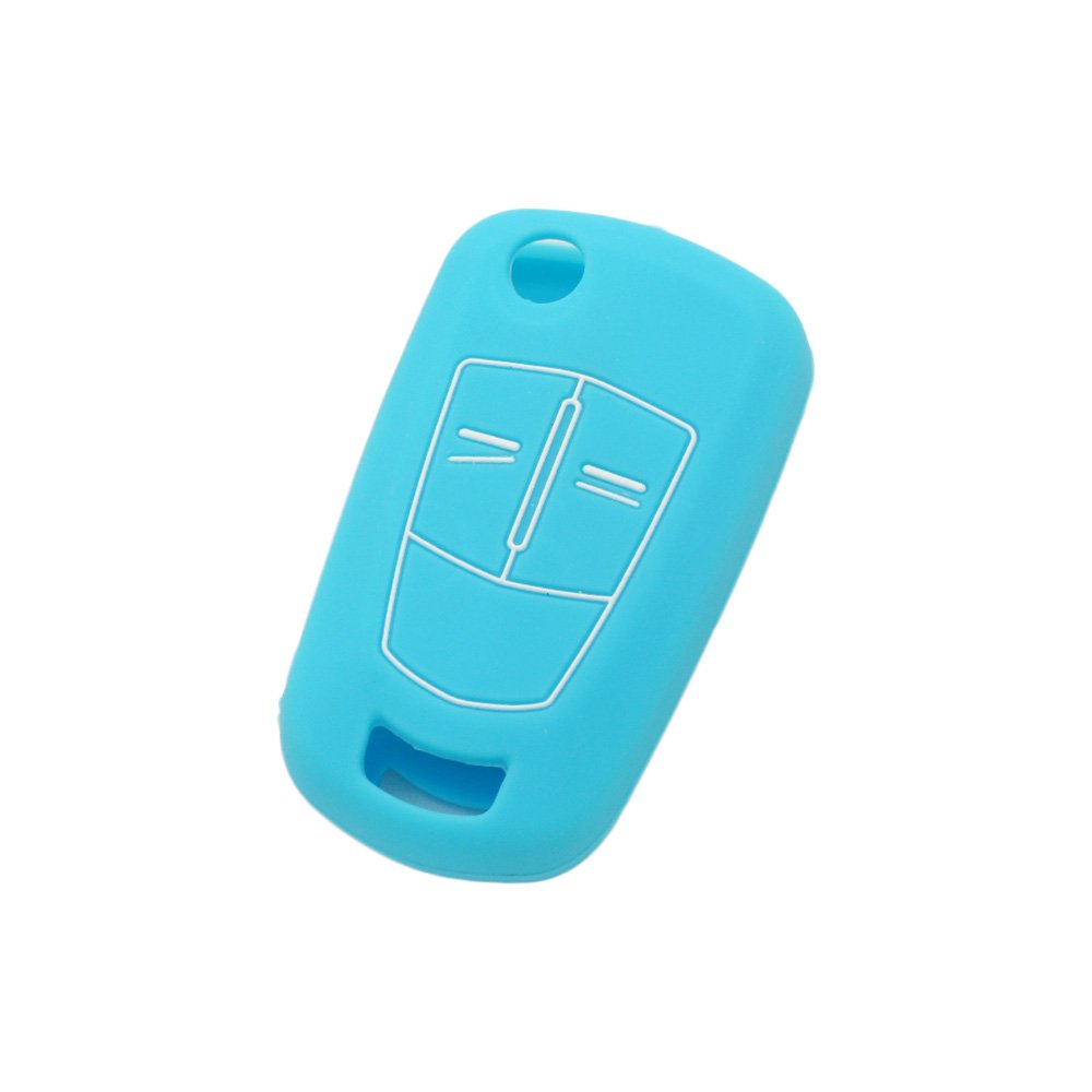 BROVACS Silicone Cover Protector Case Holder Skin Jacket Compatible with VAUXHALL OPEL 2 Button Flip Remote Key Fob CV2620 Light Blue