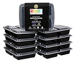 3 Compartment Meal Prep Containers - Divided Lunch Containers Reusable 10 Pack