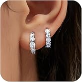 JINEAR Gold Hoop Earrings for Women 14K Gold Plated Cubic Zirconia Huggie Earrings 2Pairs Dainty Hypoallergenic Waterproof Cartilage Hoops Earring Set Lightweight Trendy Jewelry Gifts for Women