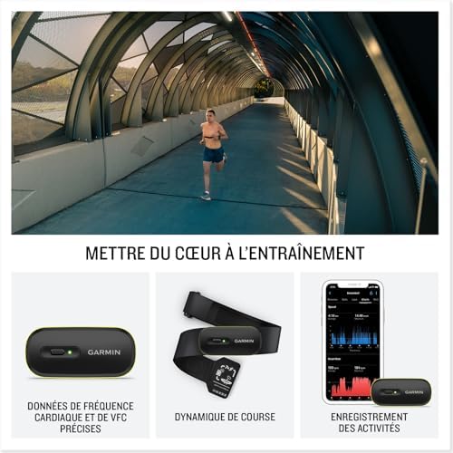 HRM-600, Moniteur de fréquence Cardiaque Haut de Gamme, VFC, dynamiques de Course, Pas, Calories, Vitesse, Distance, Enregistrement et synchronisation des données sans Montre, Taille M-XL