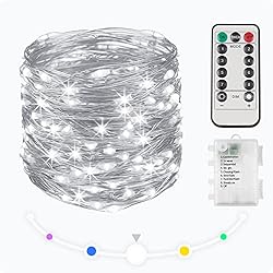 suddus 33ft 100 LED Outdoor String Lights, White