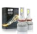 All in One 100W 10000LM LED Headlight DRL Kit/High/Low Beam/Fog Lamp Kit Light Bulbs White 9005 9006 9007 H4 H10 H11 H13 (H11, White)