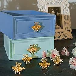 Indian Shelf Gold Knobs-Bee Knobs-Gold Drawer