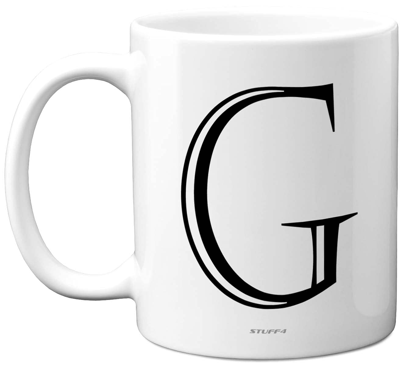 Stuff4 Personalised Alphabet Initial Mug - Letter G Mug, Gifts for Him Her, Fathers Day, Mothers Day, Birthday Gift, 11oz Ceramic Dishwasher Safe Anniversary, Valentines, Christmas, Retirement