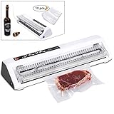 Vacuum Sealer (Upgraded Commercial Vacuum Air Sealing System for Food Preservation) Automatic Sous Vide Vacuum Sealer Machine with Starter Kit (Free Sealing Bag/Pumping Hose/Bottle Stopper)