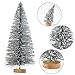 Yookat 40Pcs Mini Pine Trees Artificial Mini Trees with Wood Base Sisal Trees Bottle Brush Trees Assorted Color for Christmas Decoration Winter Ornaments DIY Crafts (Multicolor)