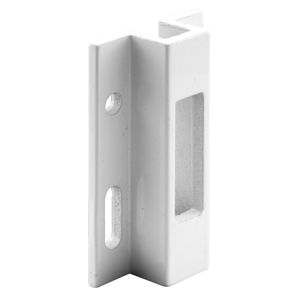 Photo 1 of Prime-Line E 2124 Extruded Aluminum Sliding Door Keeper for Hook Style Latch, White (Single Pack)