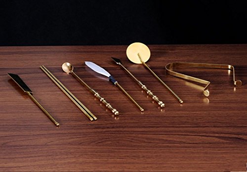 WellieSTR 7 Stlye Solid Brass Incense Tools Kit for Incense Burner Home Frangrance Accessory