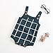 Newborn Baby Boys Girls Knitted Plaid Romper Strap Sleeveless Jumpsuit Bodysuit Dark Green