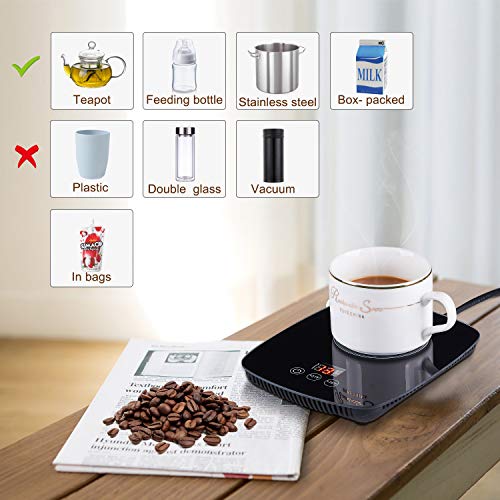 YEOSEN Beve Coffee Mug Desk with Heating Function 25 Watt Electric Beverage Warmer with Adjustable Temperature 131℉/ 55℃or 176℉/ 80℃, 1, red - Thumbnail 5