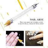 LtrottedJ 1Nail Art Dotting Pen ，Acrylic Rhinestone Crystal Tools Set Painting 2 Way Brush
