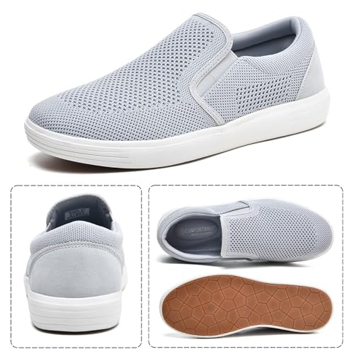 konhill Men Casual Breathable Comfortable Mesh Walking Shoes Dress Sneaker Loafers Slip On Shoes Trainers