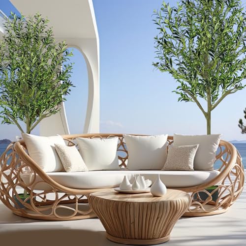 POGEPE Árbol de Olivo Artificial, 6FT/180cm Olivo Artificial Grande Entera Desmontable, Macetas Decorativas Interior Olivo Artificial con Ramas y Frutas, para Decoración Interior Hogar Oficina