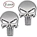 Hong 111 3D Metal Decal Skull Punisher Vehicle Car Motorcycle Sticker (2-pack)