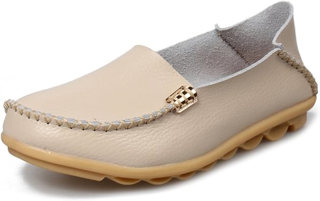 beige driving shoes
