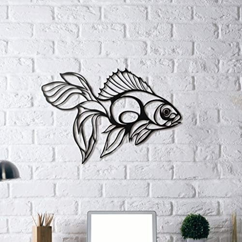 Laser Cut Metal Fighter Fish Wall Art Black price in UAE Amazon UAE