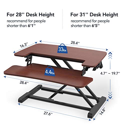 FLEXISPOT Stand up Desk Converter 28" Standing Desk Riser with Deep