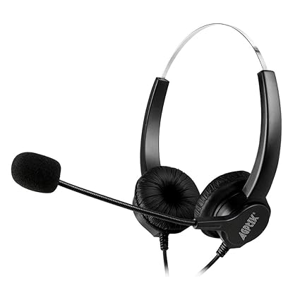 AGPtek HA0094 Telefon Headset mit 2.5mm Klinke 6FT Freisprech mit Lautstärkeregelung und Geräuschunterdrückung Mikrofon für P