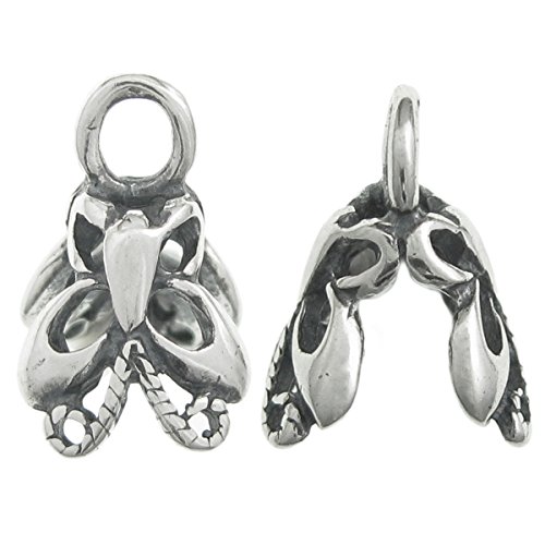 4 pcs .925 Sterling Silver Bail Butterfly Pendant/Earring Connector Clasp/Findings/Antique