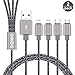 SIQIWO 4 in 1 USB Charging Cable, Multi Fast Charge Cord 3A with Dual Phone/Type C/Micro USB Charger Port Connector. Compatible with Phone/Samsung Galaxy/Google Pixel/Sony/LG and More(4FT/2Pack)