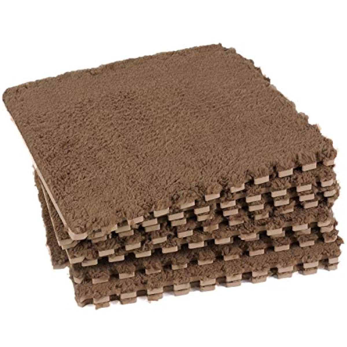 Interlocking Floor Mats Carpet Foam Tiles Puzzle Mat Tile Brown