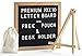 Changeable Letter Board with BONUS Mini Easel and Scissors | 10 by 10 Inches Oak Wood Frame Memo Board | 335 ¾ Inch White Letters, Numbers, Punctuations and Emojis | Mounting Hook and Letter Bag