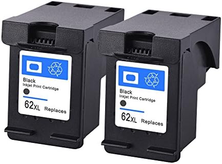 Remanufactured HP 62 62XL  Black Ink Cartridges Replacement 2 Pack  C2P05AN High Yield