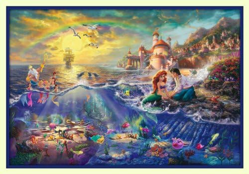 Famous Artist Full Image the Little Mermaid Ariel Fine Art Poseidon 11x14 Double Matted 8x12 Premium Giclee Print Walt Disney Collection