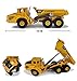 Happy Cherry 1:87 Scale Diecast Excavator Six-wheel Dumper Truck Diecast Model Construction Vehicle Pull Back Action Car Model Toys
