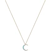 MTMY Gold Moon Pendant Necklace for Women,14K Gold Plated Dainty Chain Crescent Moon Sun Star Necklace Jewelry