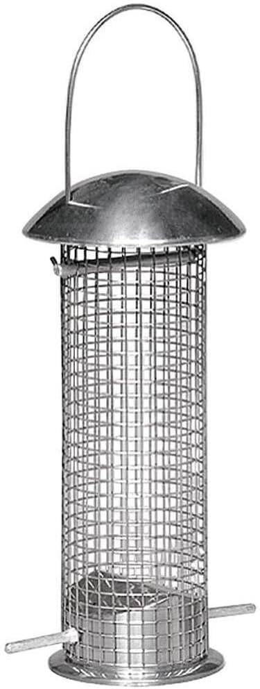Garden Store Direct Heavy-Duty Deluxe Stainless Steel Large 30cm Hanging Wild Bird Feeders - Seed, Peanut/Sunflower Hearts or Fat Ball Versions, (Peanut/Sunflower Heart Feeder)